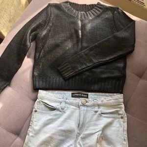 Cropped black sweater